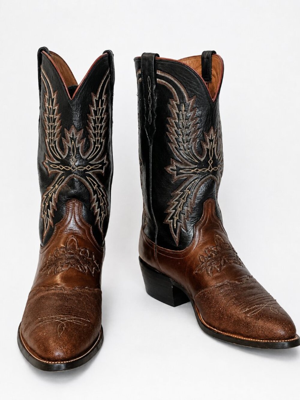 Lucchese Genuine Elephant Cowboy Boots – Brown – Men’s 10 EE – Exotic Western